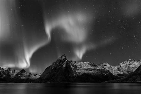 Aurora in black and white Photograph by Arve Sirevaag - Pixels