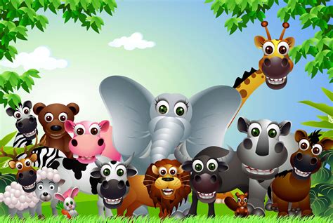 Download Cartoon Animal Zoo Wallpaper | Wallpapers.com