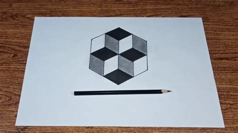 D Illusion Drawing Easy How To Draw An Optical Illusion Escher Cube ...