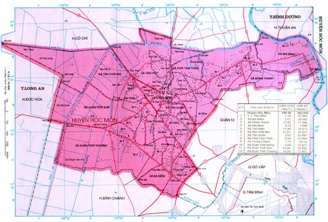 Bản đồ Hành chính Huyện Hóc Môn (TPHCM) Khổ lớn, Phóng to 2024