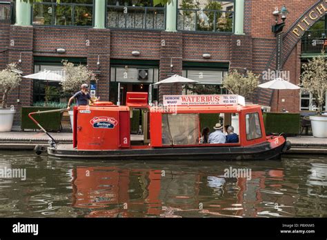 Canal boat river taxi along the beautiful and picturesque Birmingham ...