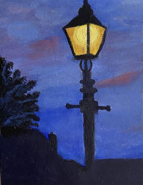 Night street lamp Drawing by Zenfira Agayeva | Saatchi Art