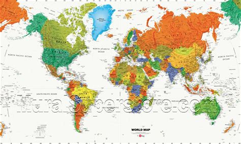 World Map Wall Mural MP4945M