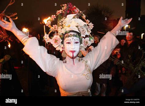 Beltane Fire Festival Edinburgh Scotland U.K. 30/04/12. Ancient pagan ...