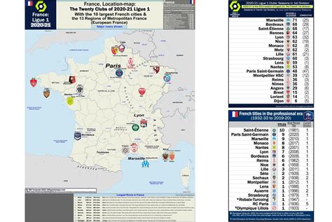 2020-2021 Map of Ligue 1 Teams - Maps on the Web