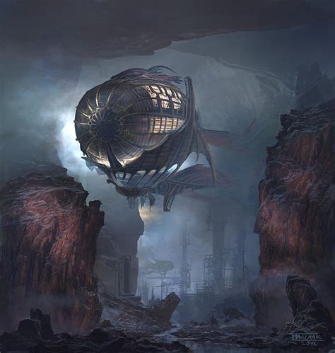 Artwork, airships, steampunk airship, steampunk, aircraft, industrial ...