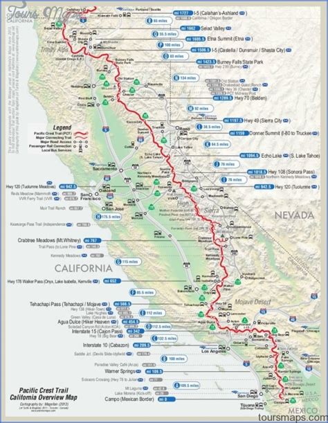 PACIFIC CREST TRAIL MAP OREGON - ToursMaps.com