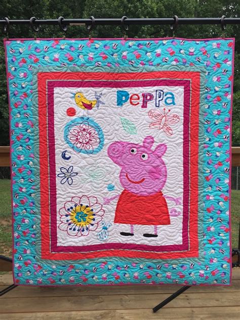 Peppa Pig Quilt Pig Quilt Toddler Bed Quilt Baby Quilt