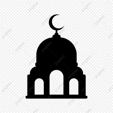 Black Mosque Icon, Masjid Clipart, Icon, Black PNG and Vector with ...