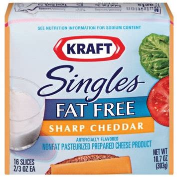 Kraft Singles Fat Free Sharp Cheddar Cheese Slices 10.7 oz 16 ct ...