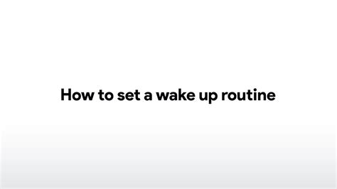 How to Set a Wake Up Routine - YouTube