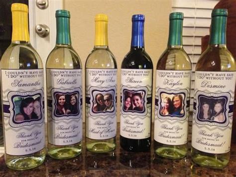 Bridal Party Gifts - Custom Bridesmaid Photo Wine Labels for each ...