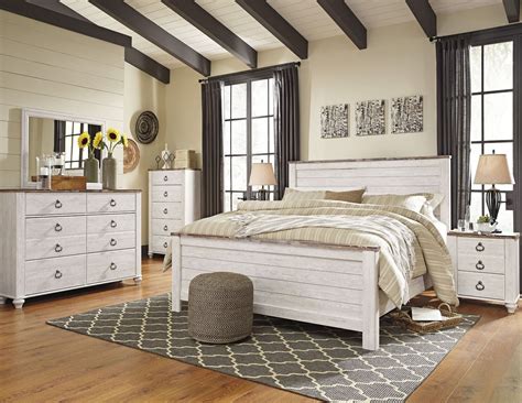 Willowton Whitewash Panel Bedroom Set | Bedroom furniture sets, Bedroom ...