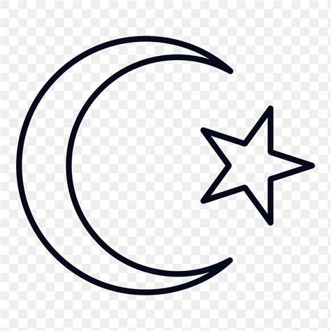 Islamic crescent moon and star symbol design element | free image by ...