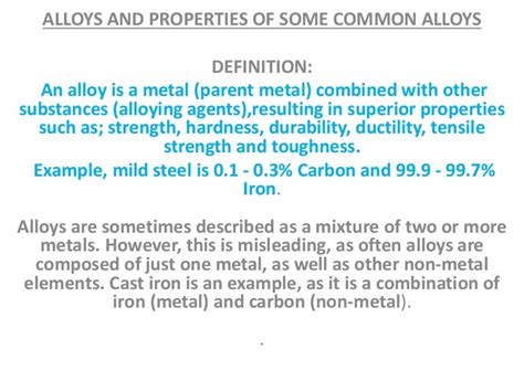 alloys and their properties