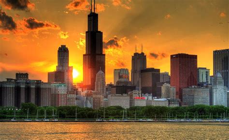 Hdr Chicago Skyline Sunset Photograph by Jeffrey Barry - Pixels