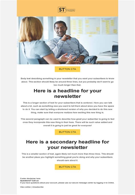 Newsletter 2 email template for a highly regulated company for Pardot ...