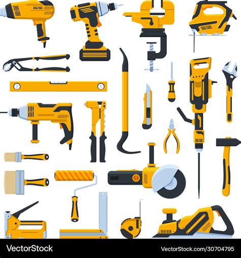 Building construction tools construction home Vector Image