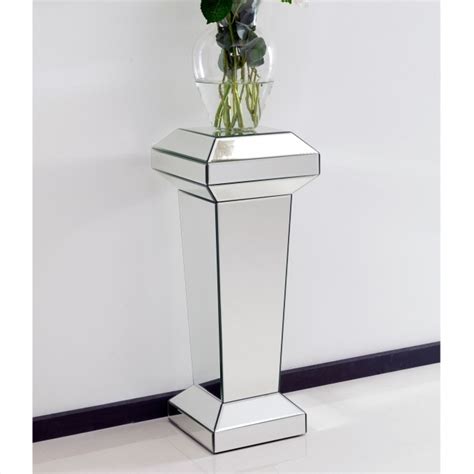 Mirrored Pedestal Stand - Mirrored Furniture from Homes Direct 365 UK