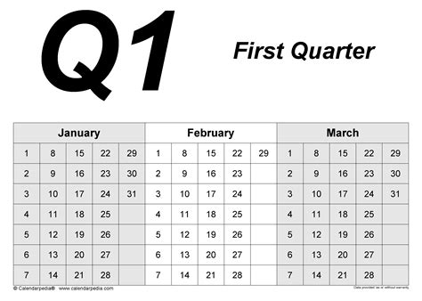 Quarterly Schedule Templates for Microsoft Word