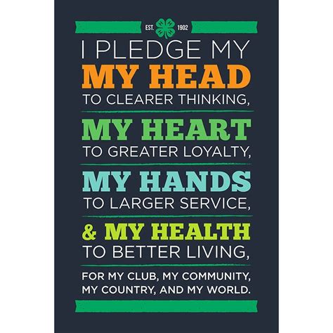 4-H Pledge Print - Dark Background – Shop 4-H