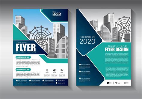 corporate flyer business template with diagonal design 692641 Vector ...