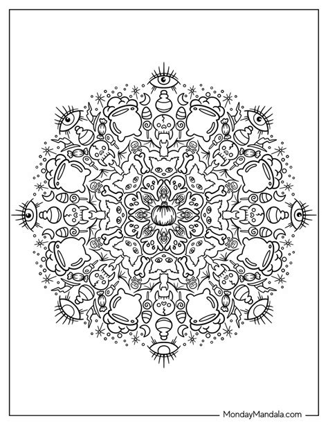 14 Halloween Mandala Coloring Pages (Free PDF Printables)