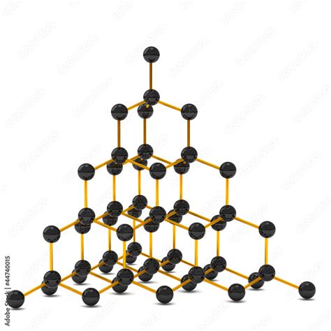 Diamond crystal structure model 3d Stock Illustration | Adobe Stock