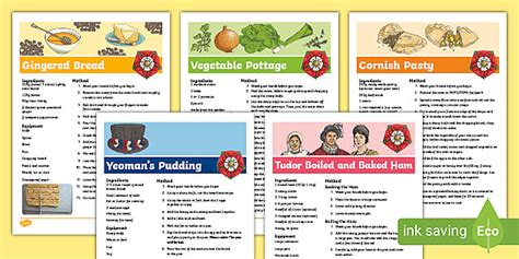 KS2 Tudor Food Recipes - Tudor Recipes (teacher made)