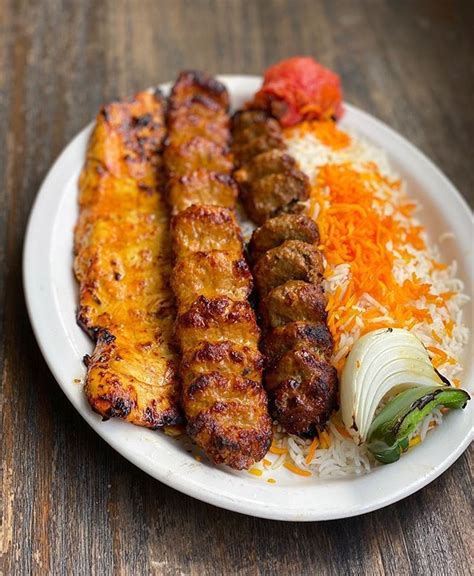 My fave Persian Kebab so far. This is the Soltani a Beef Koobideh. So ...