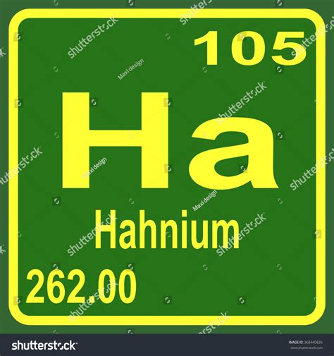 Periodic Table Elements Hahnium: vector de stock (libre de regalías ...