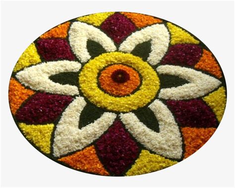 Easy Onam Pookalam Design - 895x637 PNG Download - PNGkit