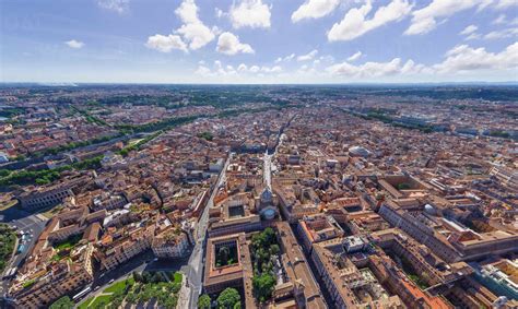 Aerial view of the city of Rome, Italy stock photo