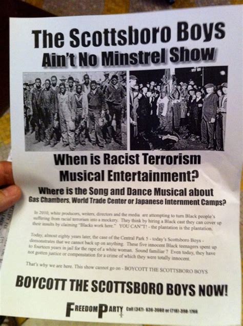 ‘Scottsboro Boys’ protest: It Ain’t No Minstrel Show » Jason Cochran