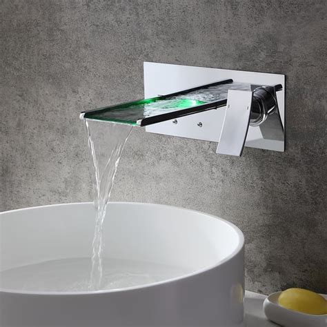 Koko Contemporary LED Wall-Mounted Polished Chrome Brass Waterfall ...