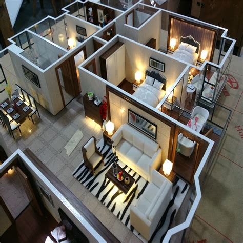 Interior Layout House Model With Furniture Modell,Led Lichter Und ...