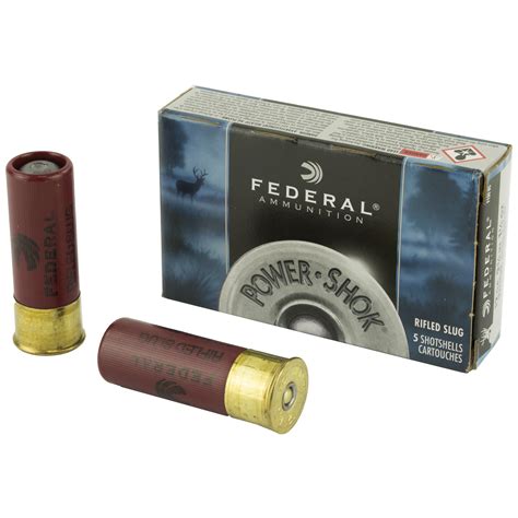 Federal Powershok Shotgun Ammunition, 12Ga. Rifled Slug, 5Rd. Box ...