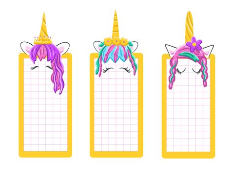 Unicorn bookmarks for kids 12867256 Vector Art at Vecteezy