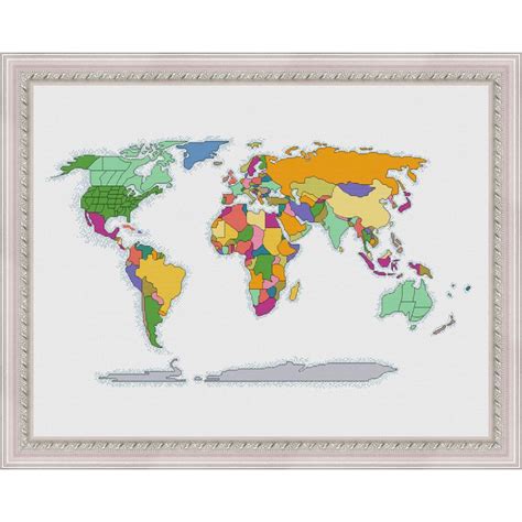 World Map Wall Art, World Map Cross Stitch pattern PDF - Inspire Uplift