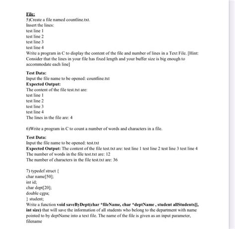 Solved File: 5)Create a file named countline.txt. Insert the | Chegg.com