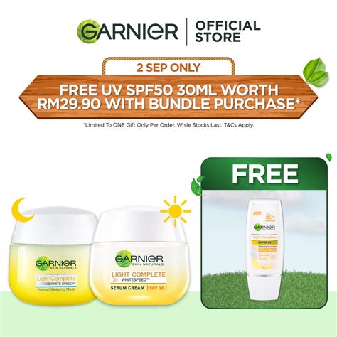 Garnier Light Complete Day Cream & Night Cream Skincare Set (50ml ...