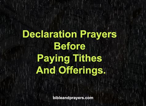 Prayers Before Paying Tithes And Offerings. -Bibleandprayers.com