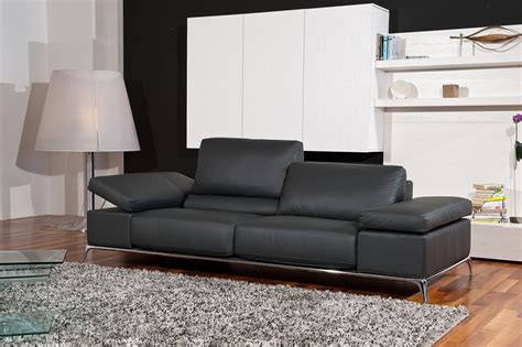 Manhattan Contemporary Black Leather Sofa Set Fresno California Antonio ...