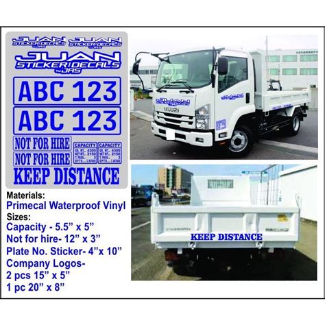 CUSTOM TRUCK STICKERS CAPACITY NOT FOR HIRE KEEP DISTANCE COMPANY LOGO ...