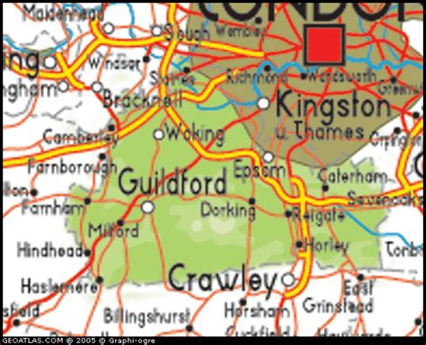 Map of Surrey City Picture | United Kingdom Map Regional City Province