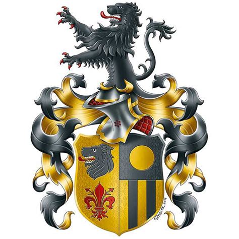 Familienwappen mit schwarzem Löwe Family Crest Symbols, Emblem ...