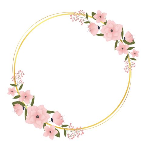 Circle Frame Pink Watercolor Flower Vector, Circle, Pink Watercolor ...