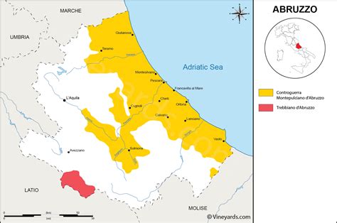 Italy Map of Vineyards Wine Regions