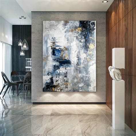 Extra Large Panoramic Textured Abstract Painting Canvas Wall Art ...