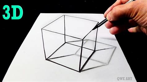 Optical illusion drawings : 3D Transparent Box drawing | 3D Box Drawing ...